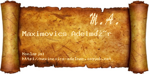 Maximovics Adelmár névjegykártya